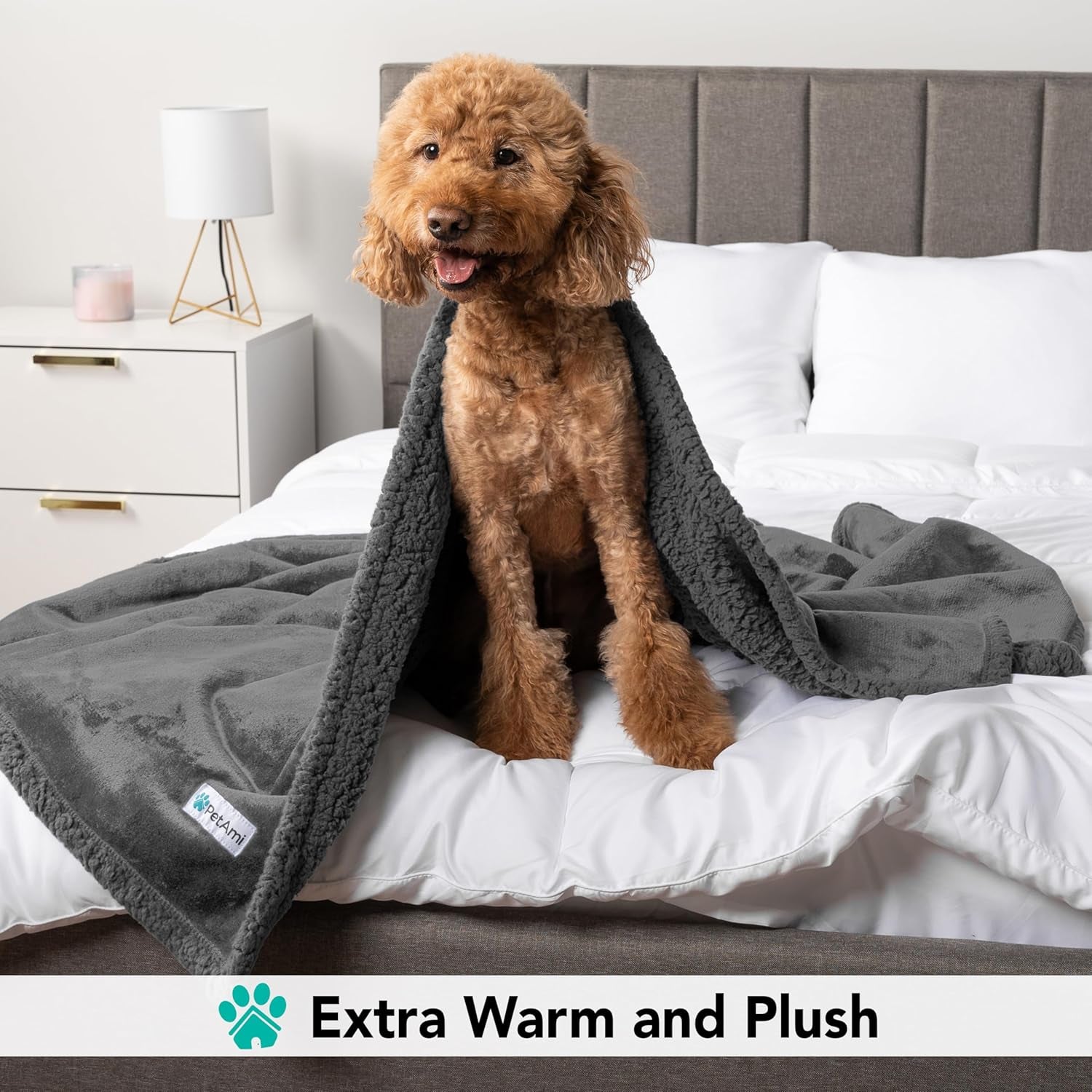 Luxurious Sherpa Dog Blanket - XL Reversible Soft Fleece for Ultimate Comfort & Couch Protection