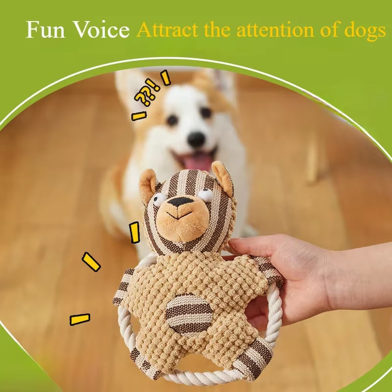 Pet Bite Toy Wear Resistant and Tear Resistant Cotton Rope Peanut Pig Toy Dog Teeth Grinding Cleaning Cartoon Pet Toy
