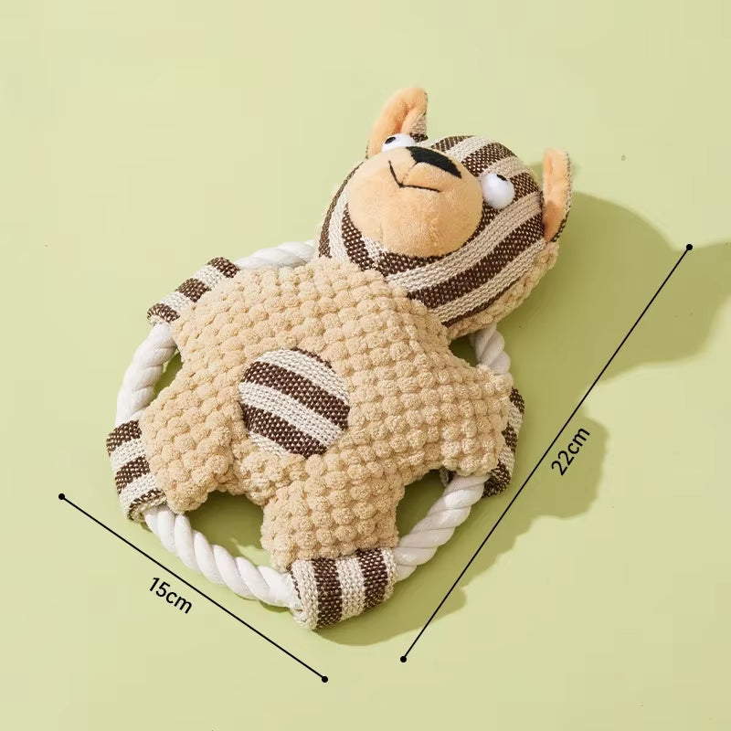 Pet Bite Toy Wear Resistant and Tear Resistant Cotton Rope Peanut Pig Toy Dog Teeth Grinding Cleaning Cartoon Pet Toy