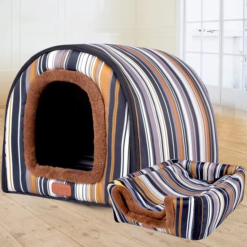 Warm Dog House Cat'S House Lounge for Cats Medium Small Dog Indoor Warm Foldable Washable Puppy Booths Travelling Pet Supplies