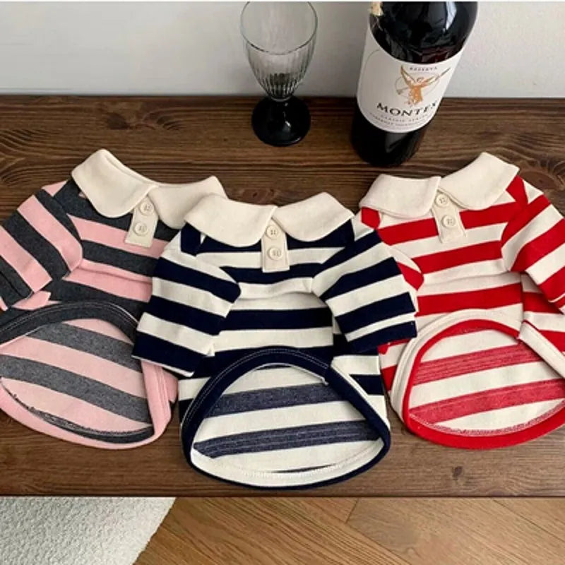 Pet Striped Polo Shirt