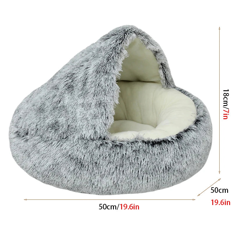 Calm and Warming  Round  Pet Bed with Cover