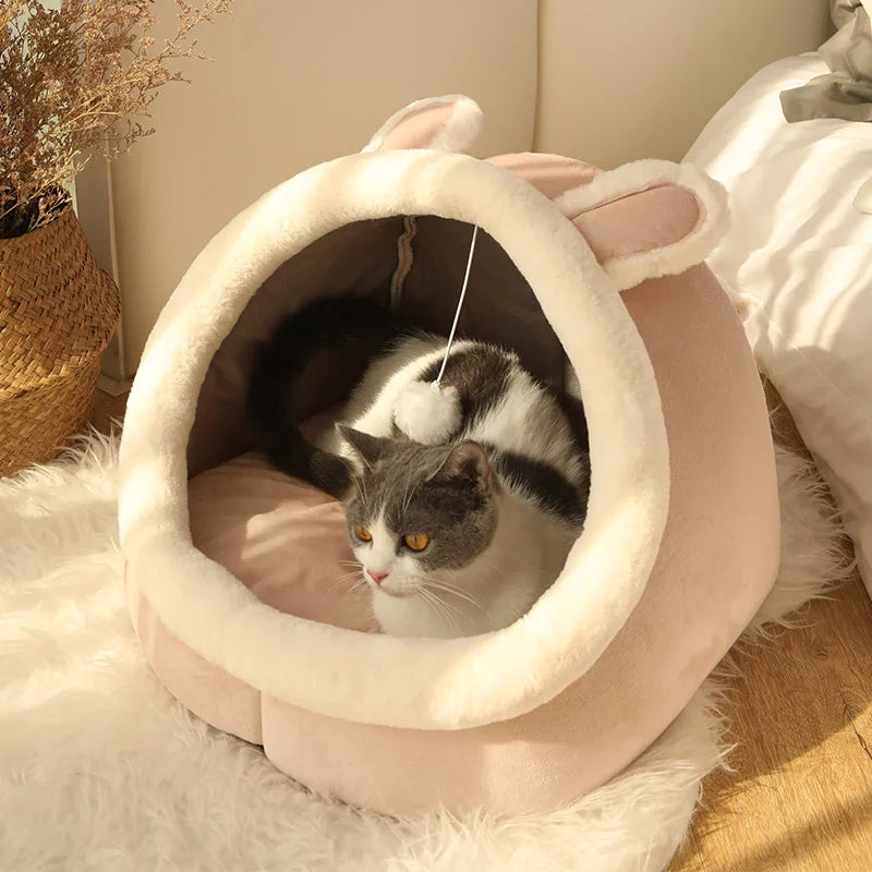 Cat Cave Bed with Removable Washable Pad