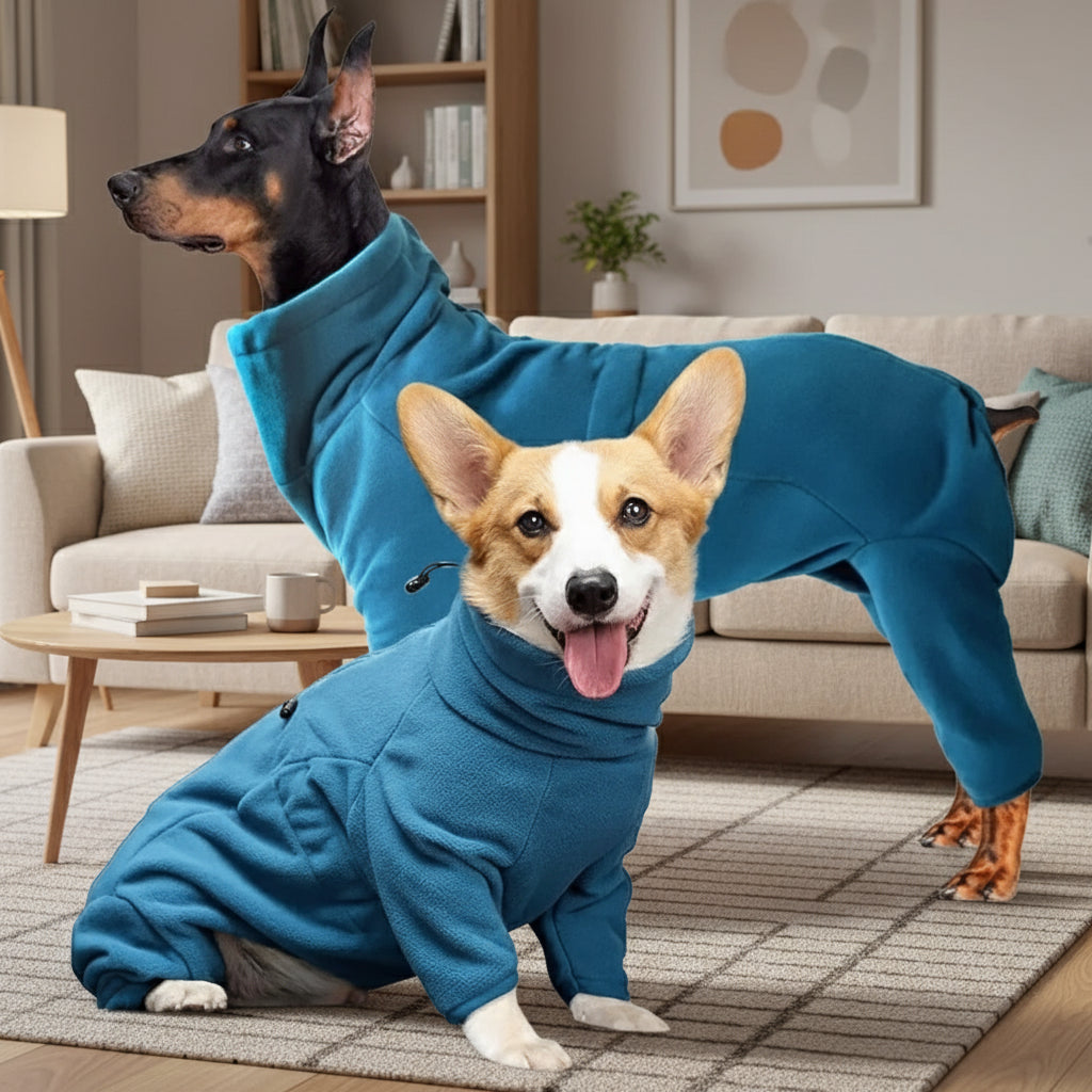 Cozy & Stylish Dog Fleece Pullover Pajamas - Perfect Winter Jacket for Small to Large Dogs