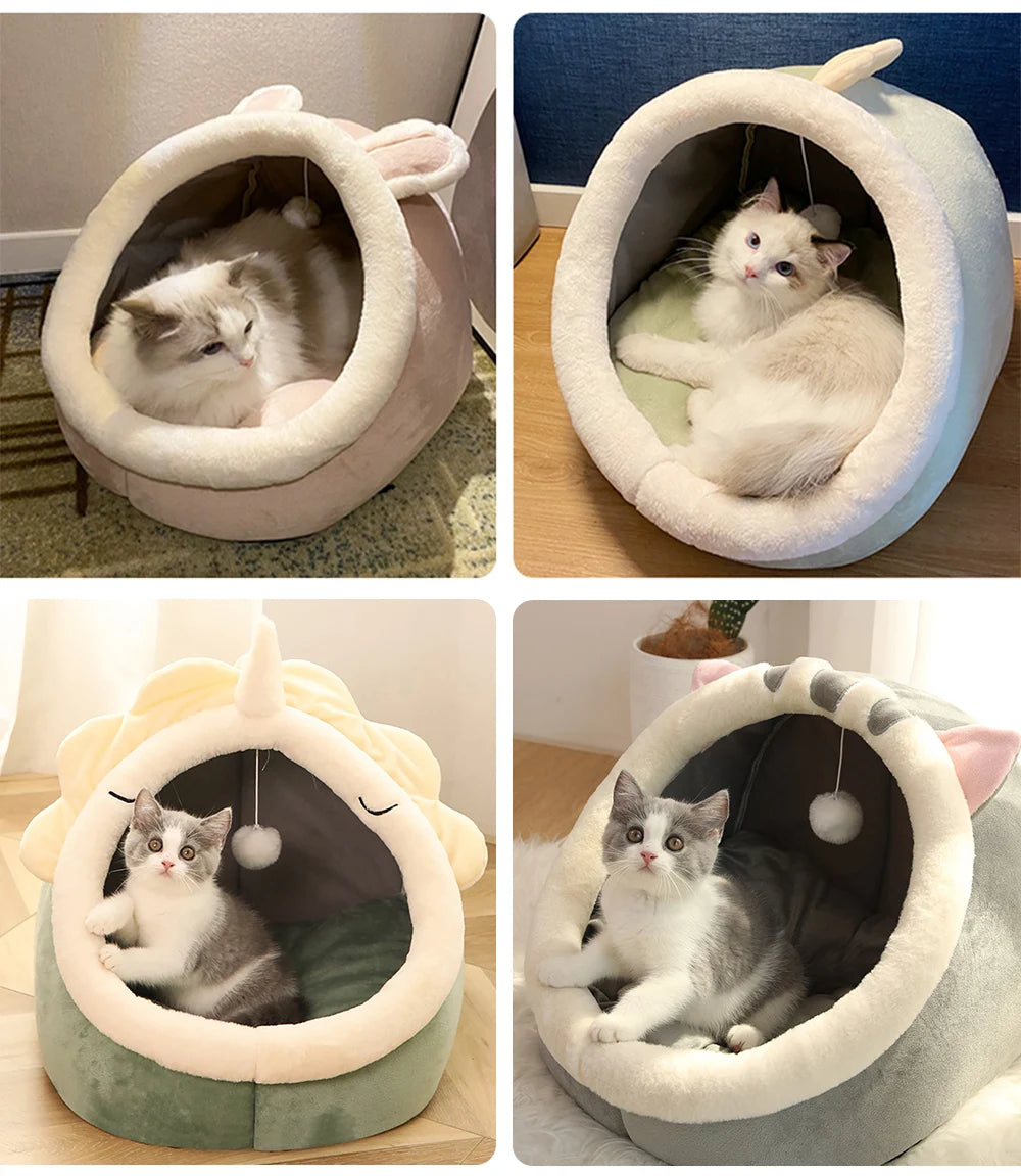 Cat Cave Bed with Removable Washable Pad