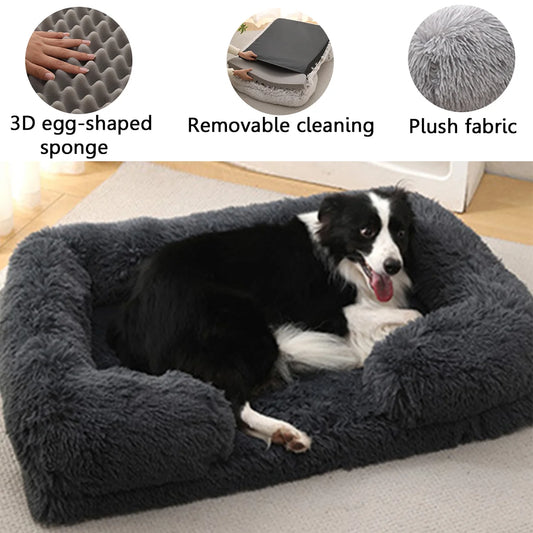 Soothing  Pet Couch Bed with Removable Mat