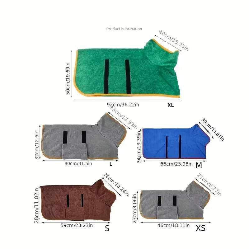 Absorbent Quick-Drying Dog Bathrobe Towel 