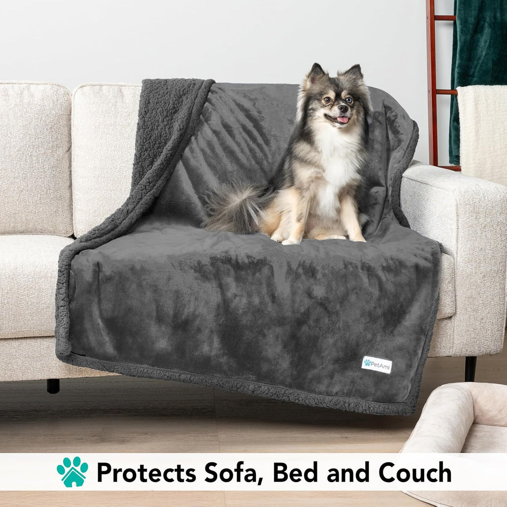 Luxurious Sherpa Dog Blanket - XL Reversible Soft Fleece for Ultimate Comfort & Couch Protection