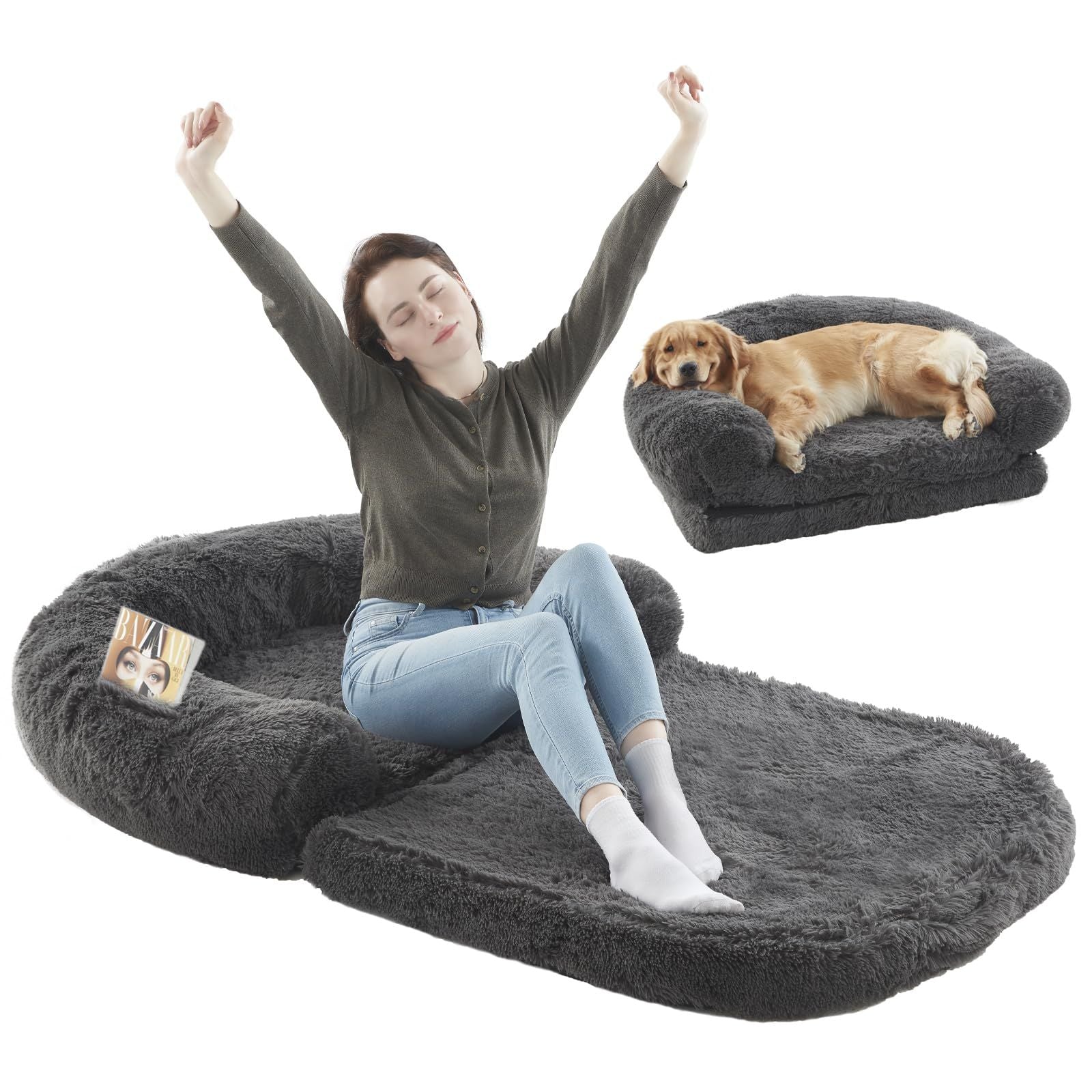 FurHeartJoy Infinite Snuggle Giant Orthopedic Bed  The Ultimate Human-Sized Sanctuary - Image 4