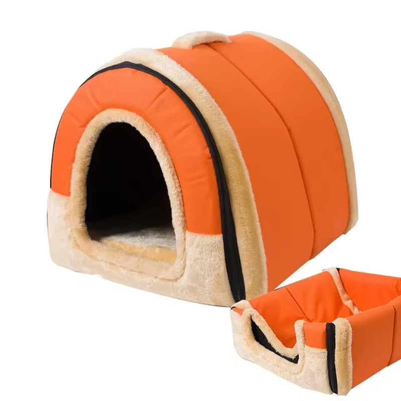 Warm Dog House Cat'S House Lounge for Cats Medium Small Dog Indoor Warm Foldable Washable Puppy Booths Travelling Pet Supplies