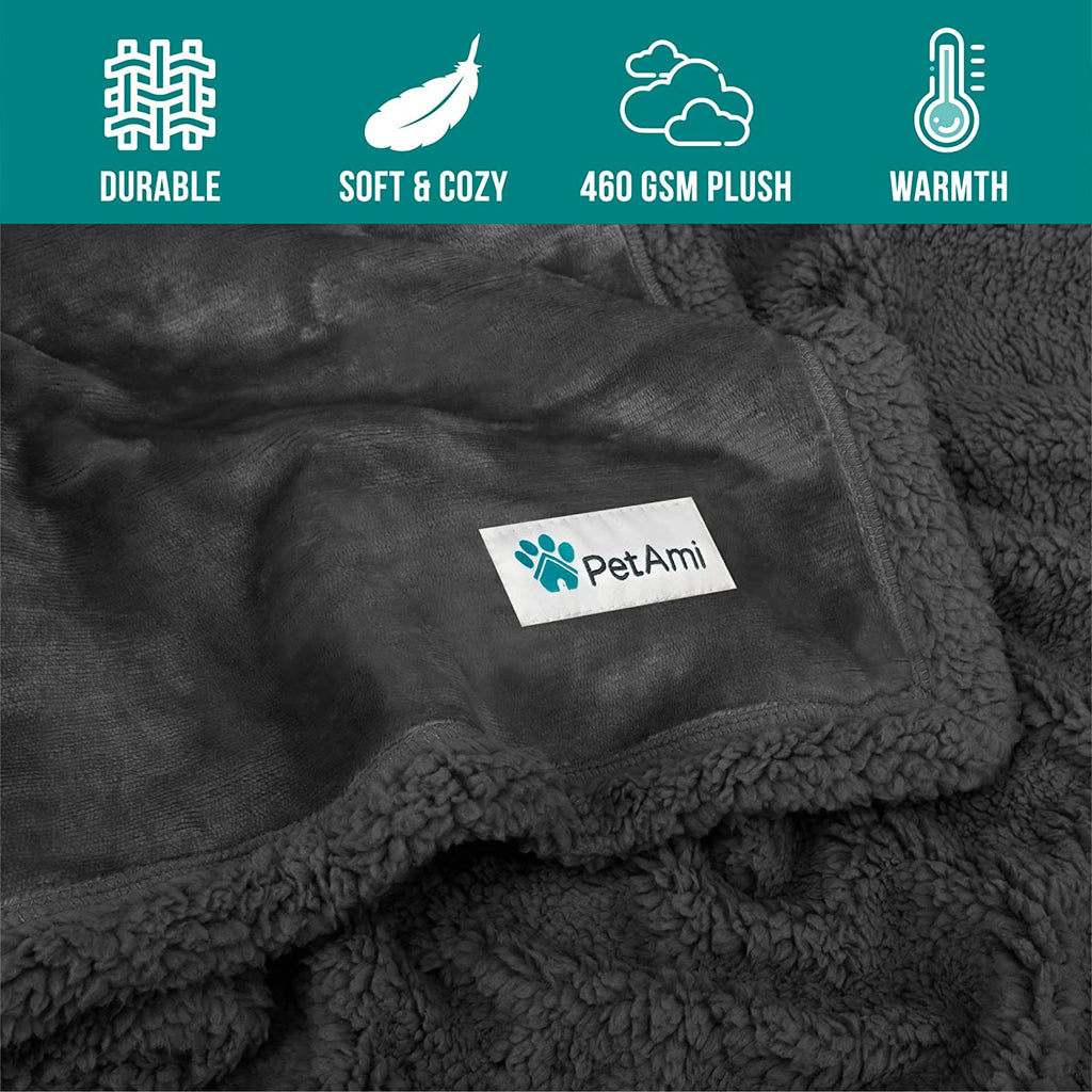 Luxurious Sherpa Dog Blanket - XL Reversible Soft Fleece for Ultimate Comfort & Couch Protection