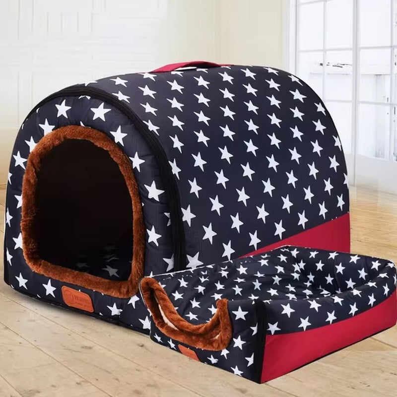 Warm Dog House Cat'S House Lounge for Cats Medium Small Dog Indoor Warm Foldable Washable Puppy Booths Travelling Pet Supplies